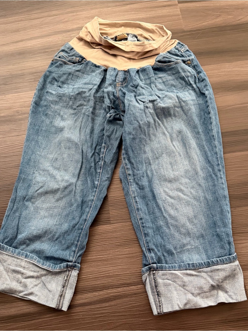 Indigo Blue Plus size crop maternity jeans size 2X